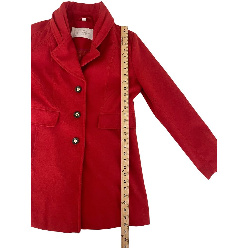 Jessica Simpson Red Peacoat Jacket Size Large - Picture 6 of 7